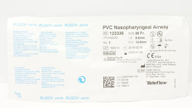 Teleflex 123336 Rusch PVC Nasopharyngeal Airway 36 Fr. 9.0mm ID x 12.0mm OD (x)
